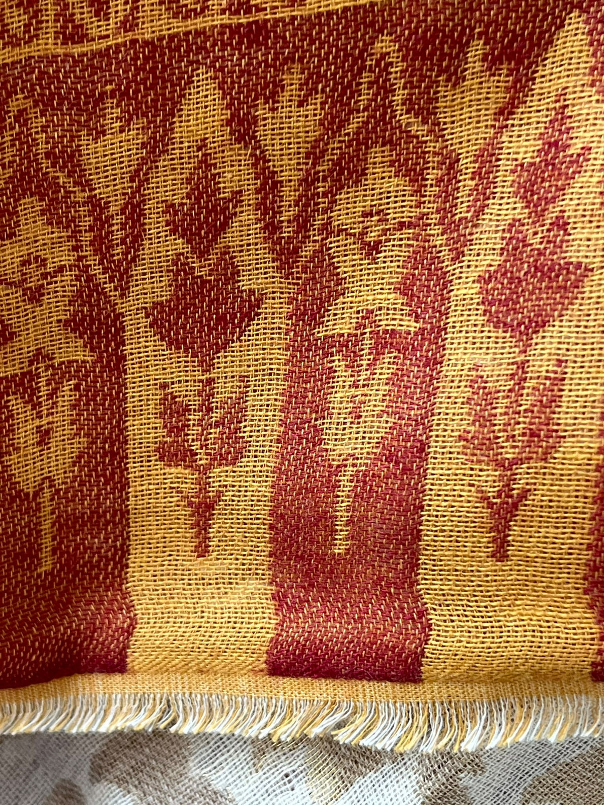 Mustard yellow Zari reversible Kani Jamawar Shawl