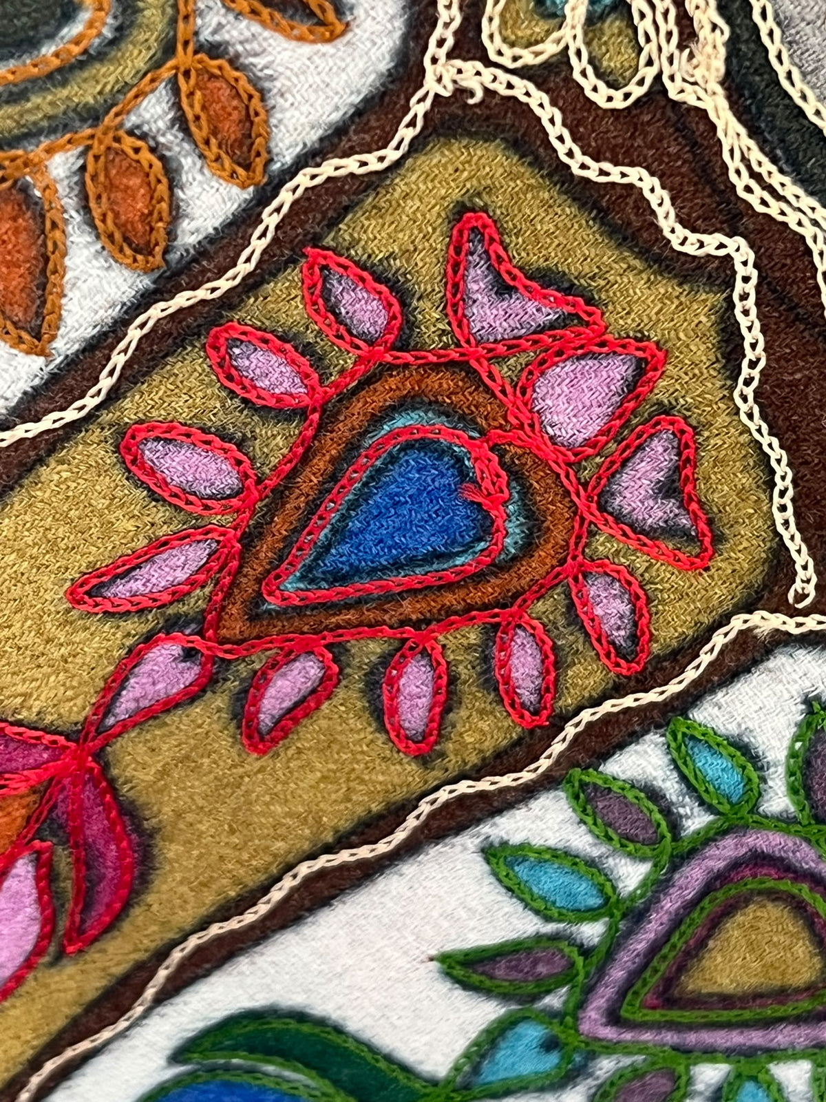 Kalamkari Pashmina Shawl in Pure Cashmere - floral