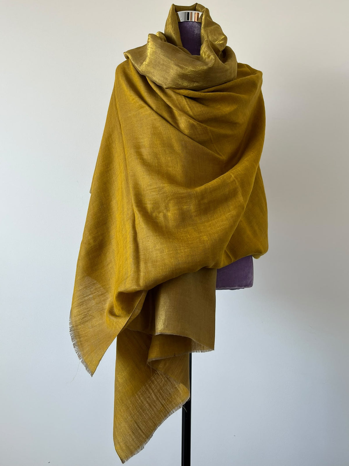 Gold - Zari Pure Pashmina Shawl
