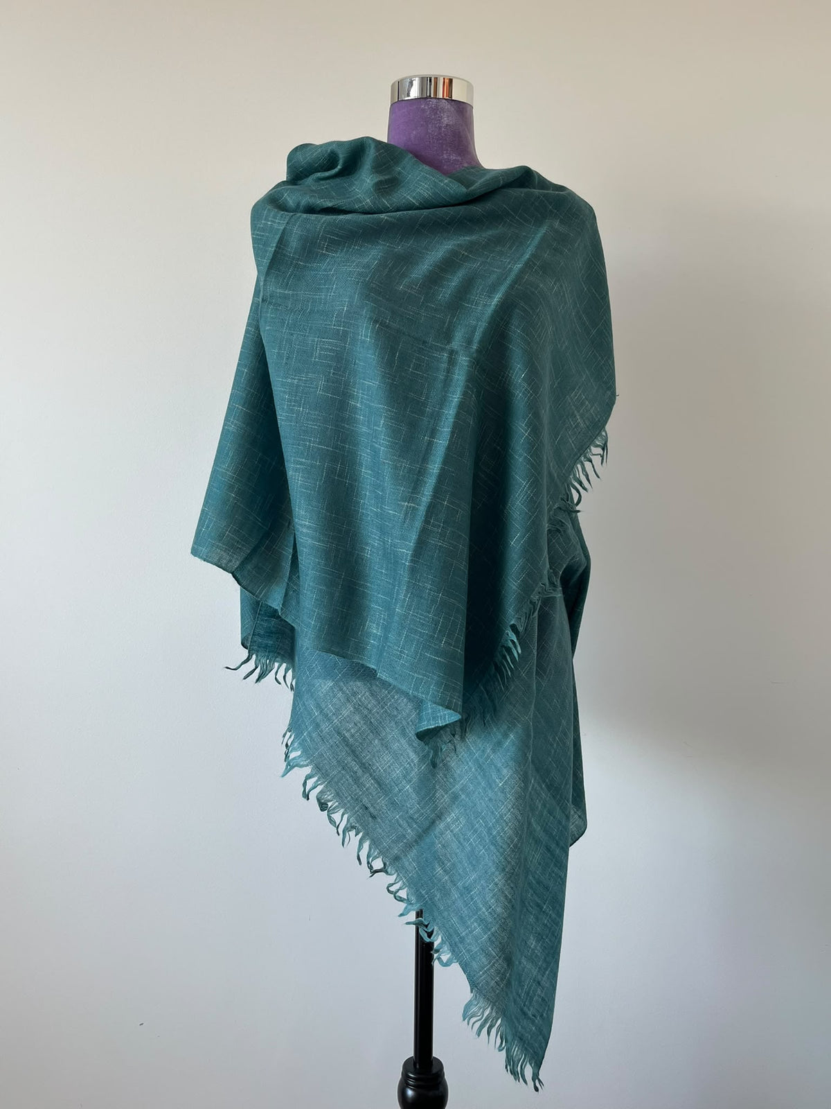 Teal Ikat Pure Pashmina Stole