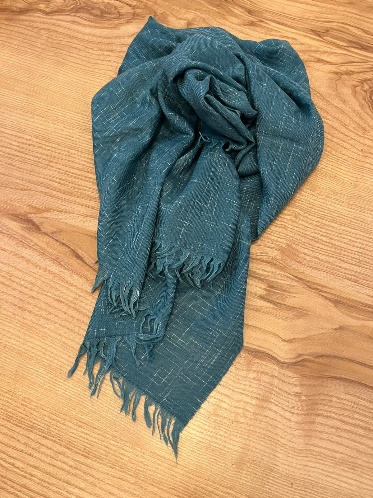 Teal Ikat Pure Pashmina Stole