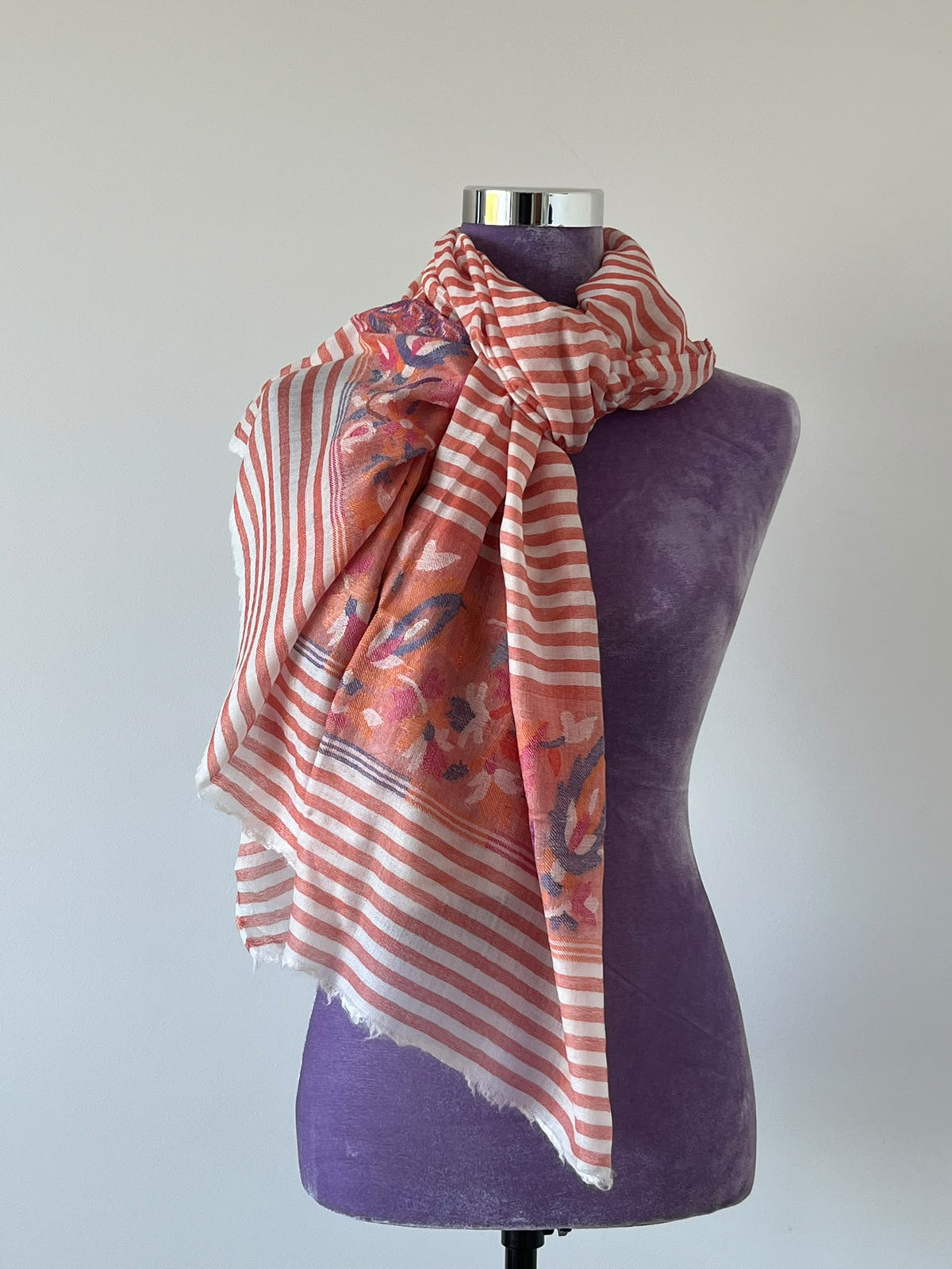 Pure cashmere pashmina - Stripes