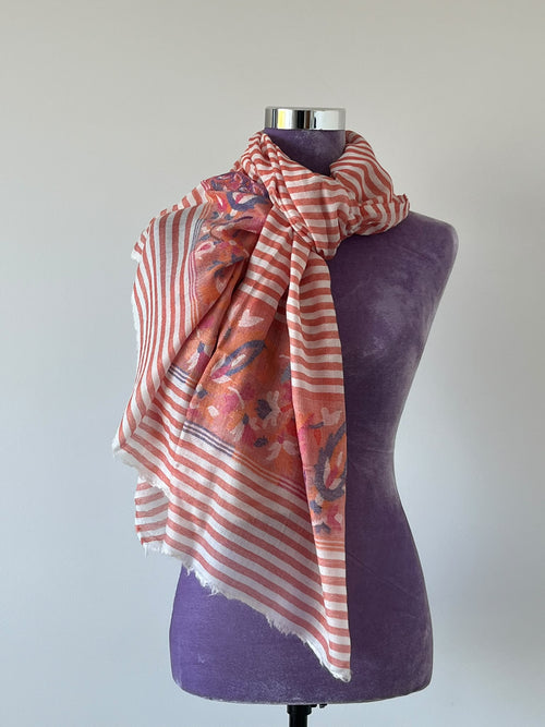 Pure cashmere pashmina - Stripes