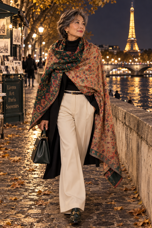 Zari Reversible Kani Jamawar Pashmina Shawl